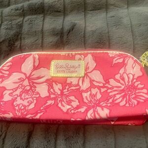Lilly Pulitzer Pink Floral Cosmetic Bag